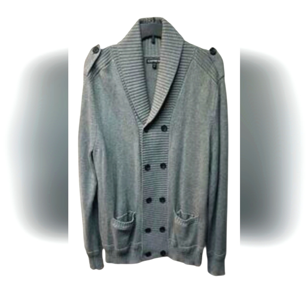 Express Men's Gray Button Down Cardigan